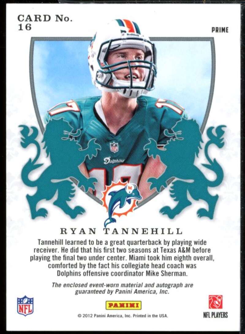 Ryan Tannehill Card 2012 Rookies n Stars Rookie Crusade Jersey Prime Red #16  Image 2