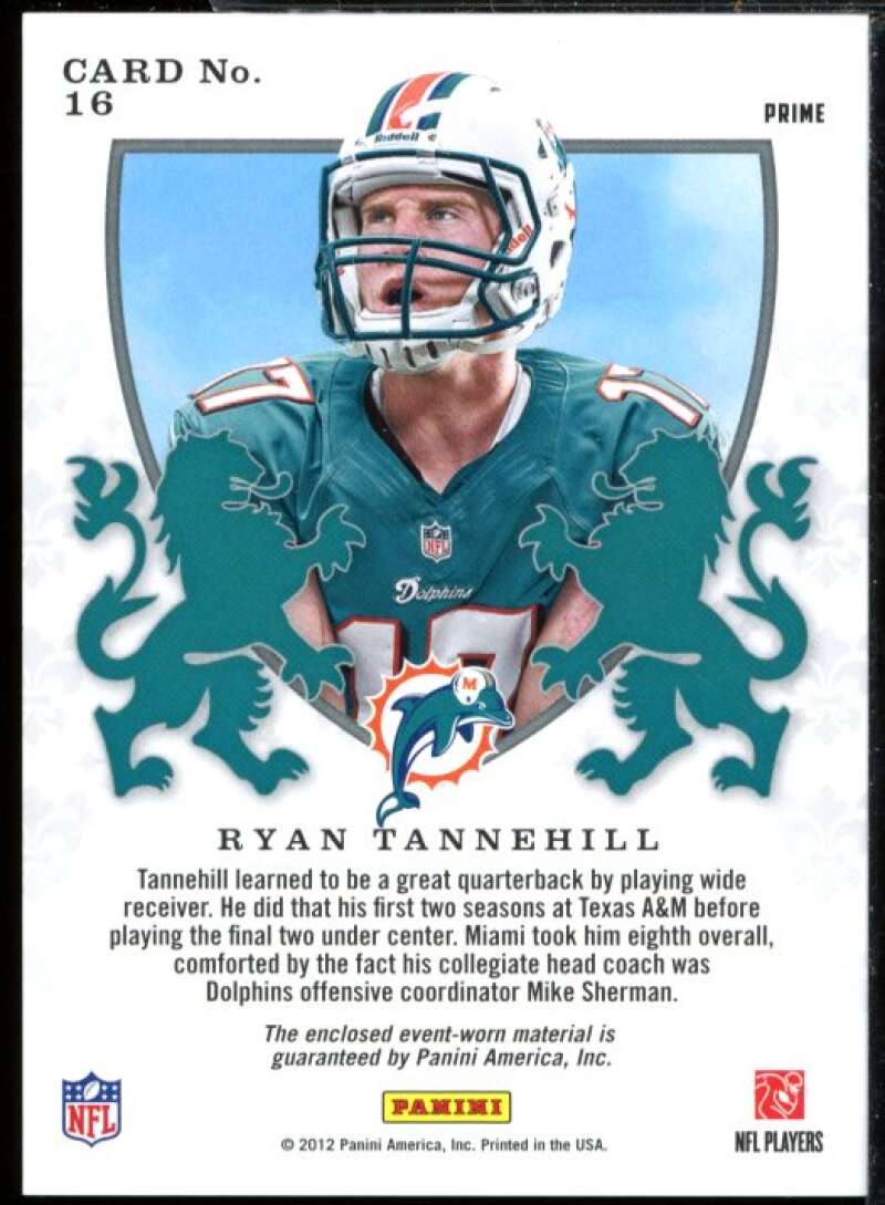 Ryan Tannehill Card 2012 Rookies n Stars Rookie Crusade Jersey Prime Purple #16  Image 2