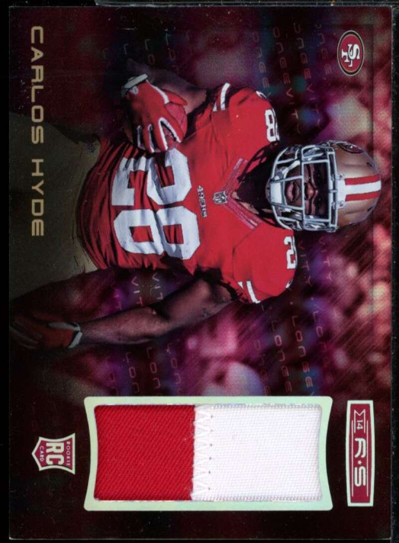 Carlos Hyde Card 2014 Rookies and Stars Rookie Jersey Longevity Ruby #10  Image 1