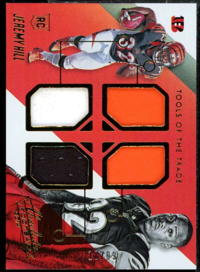 Jeremy Hill Card 2014 Absolute Tools of the Trade Rookie Quad Jersey #QJH  Image 1