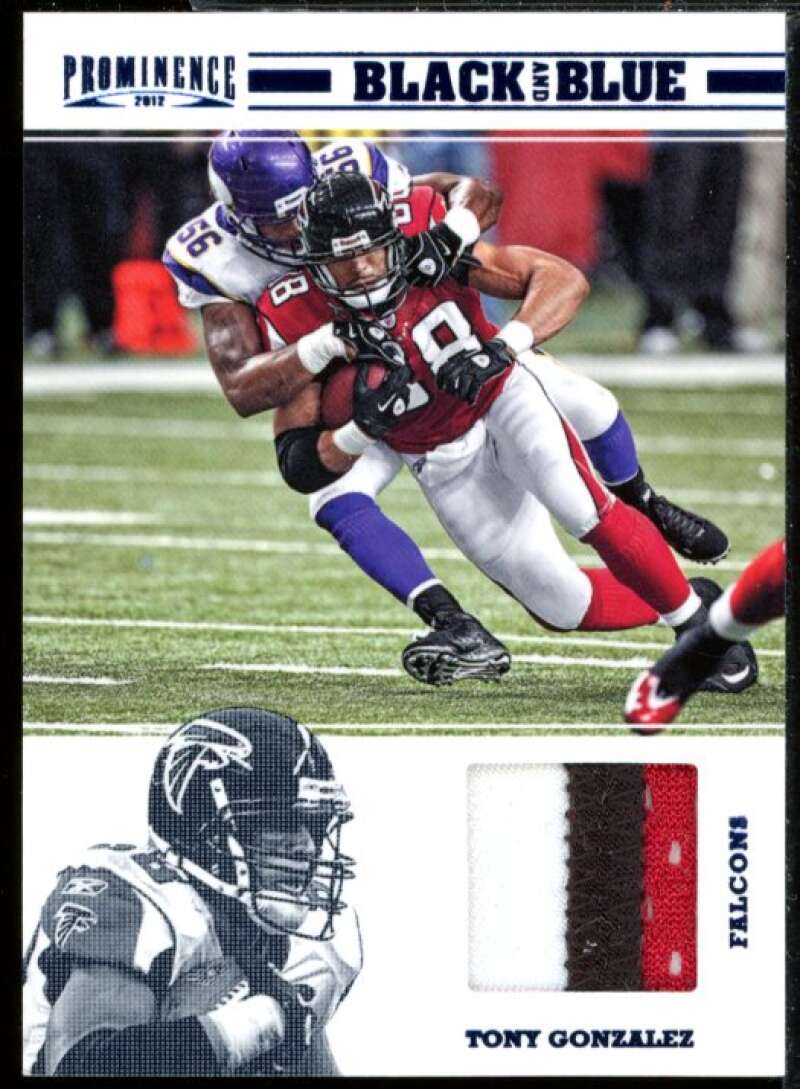 Tony Gonzalez 2012 Panini Prominence Black and Blue Materials Prime Jersey #17  Image 1