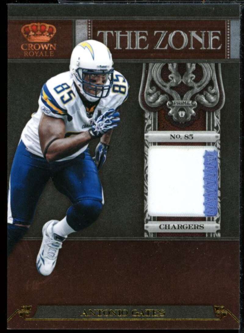 Antonio Gates Card 2011 Crown Royale The Zone Prime Jersey #19  Image 1