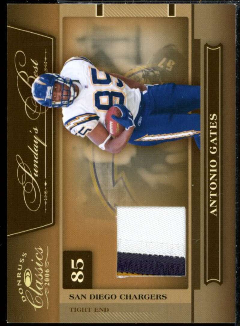 Antonio Gates Card 2006 Donruss Classics Sunday's Best Jersey Prime #3  Image 1