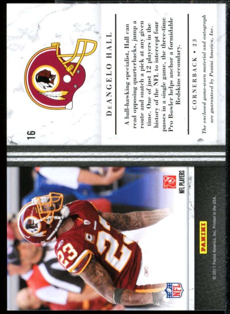 DeAngelo Hall Card 2011 Limited Jumbo Jersey Numbers Prime #16  Image 2