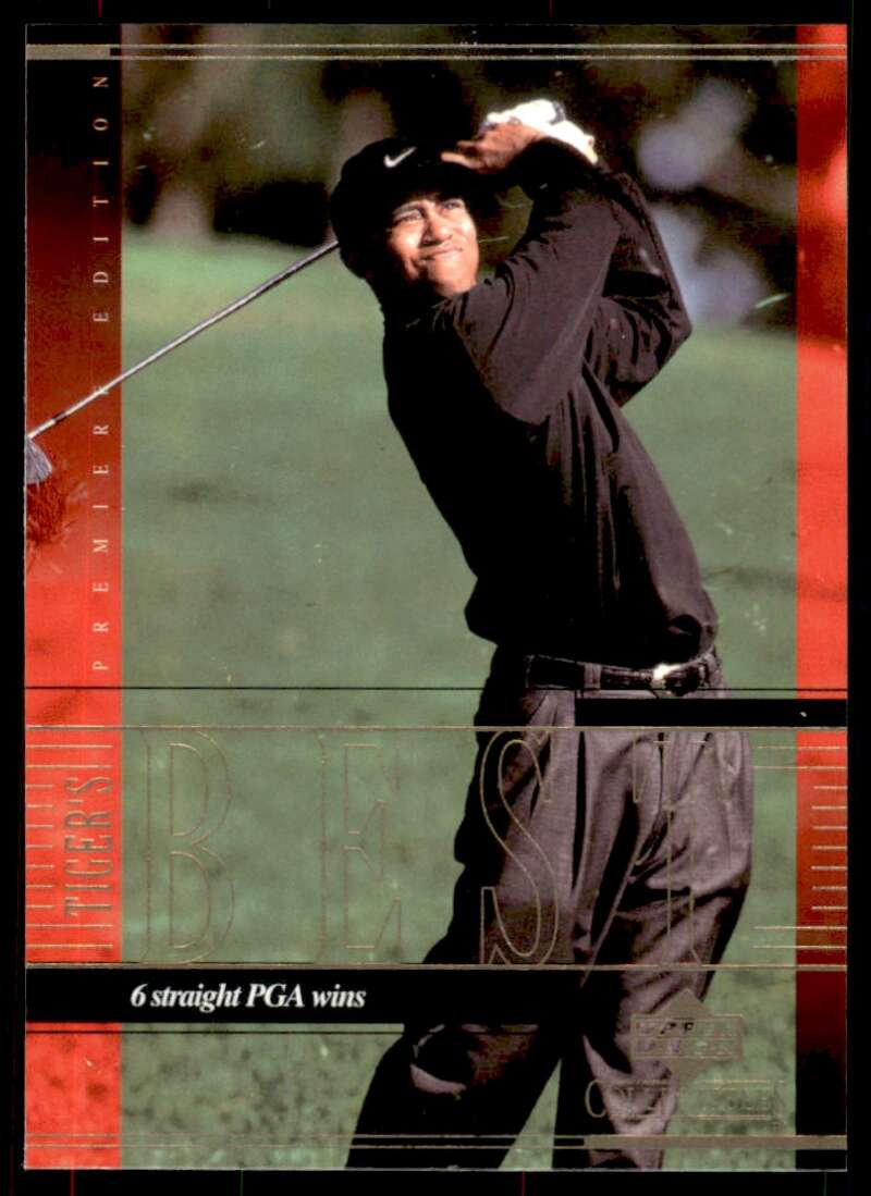 Tiger Woods Rookie Card 2001 Upper Deck Tiger's Best 6 Strait TOUR Wins #14 Image 1