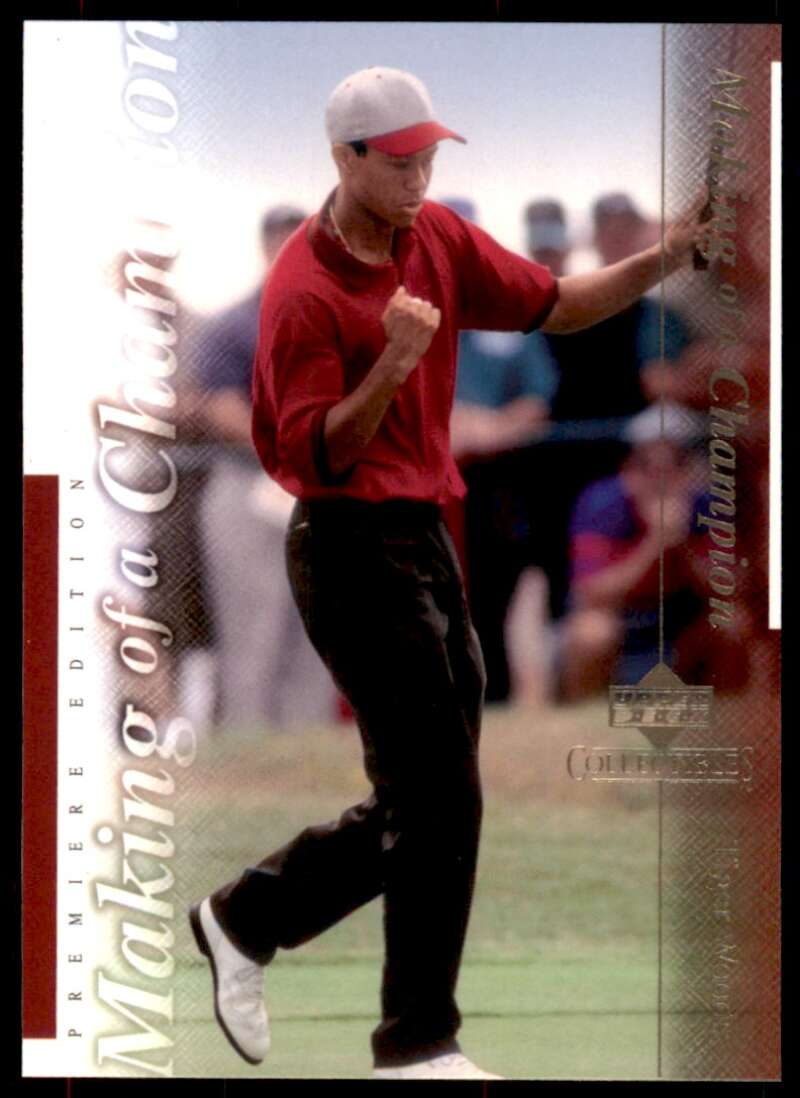 Tiger Woods Rookie Card 2001 Upper Deck Premier Edition Making of a Champion #5 Image 1