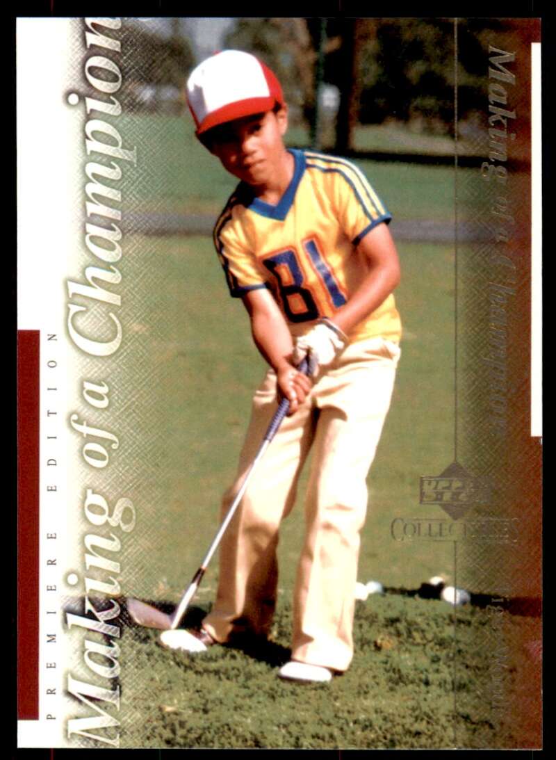 Tiger Woods Rookie Card 2001 Upper Deck Premier Edition Making of a Champion #2 Image 1