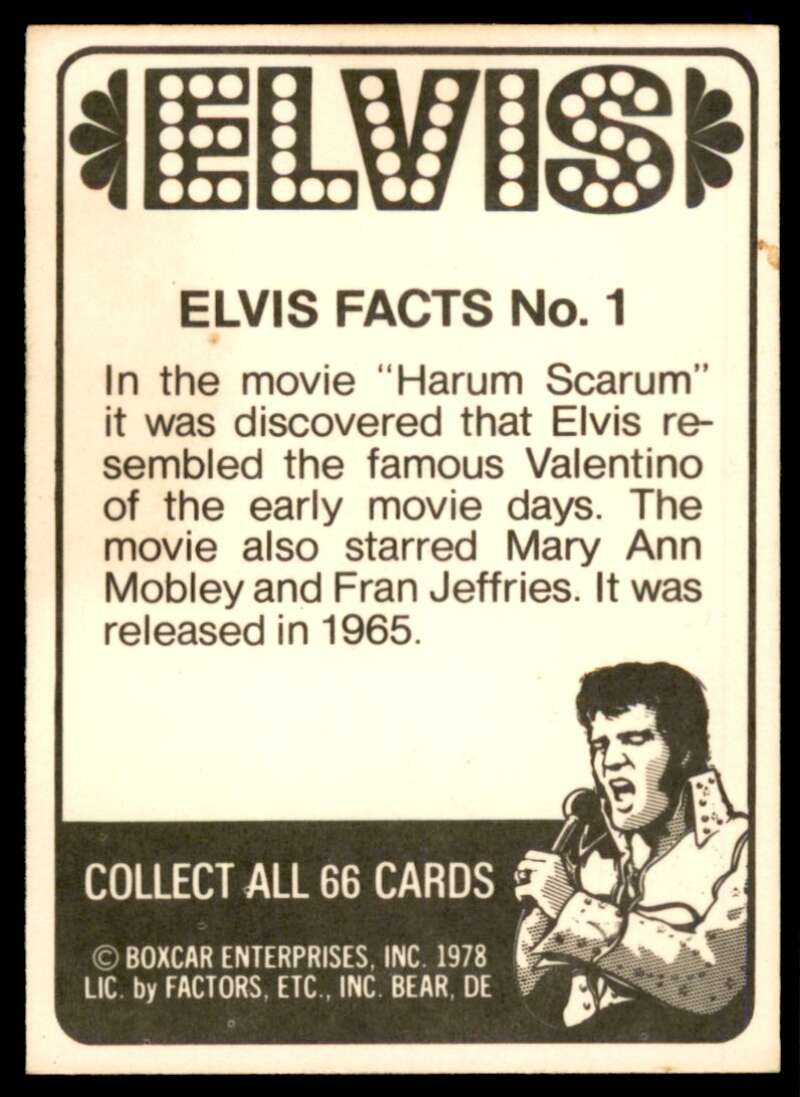 Elvis Presley Card 1978 Elvis #1 Image 2