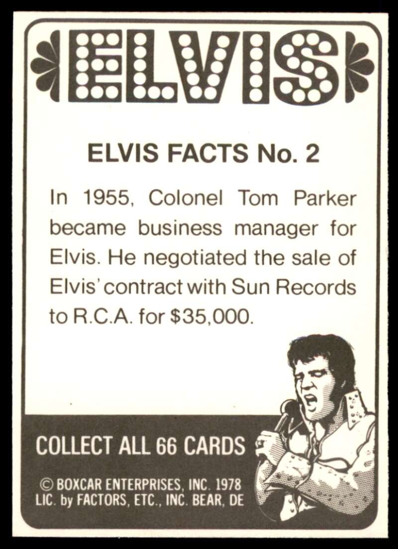 Elvis Presley Card 1978 Elvis #2 Image 2