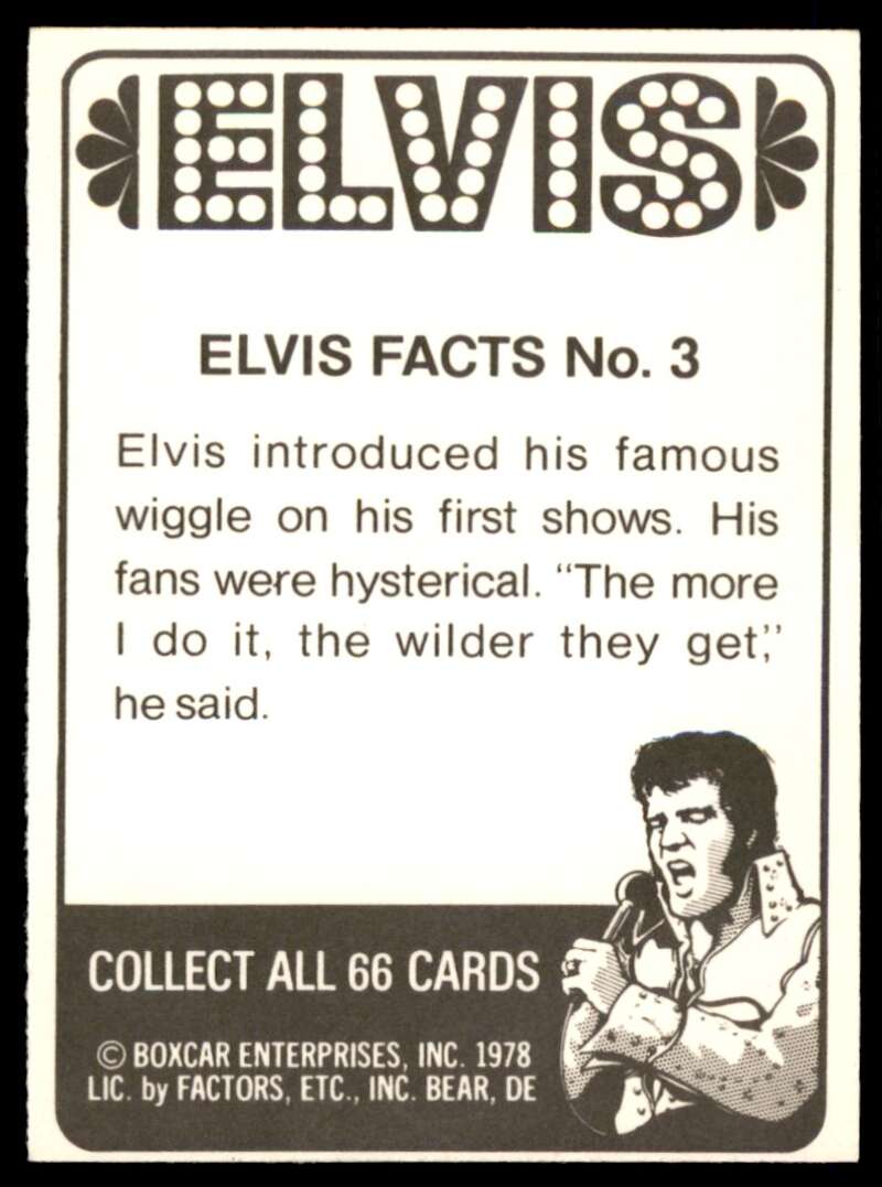 Elvis Presley Card 1978 Elvis #3 Image 2