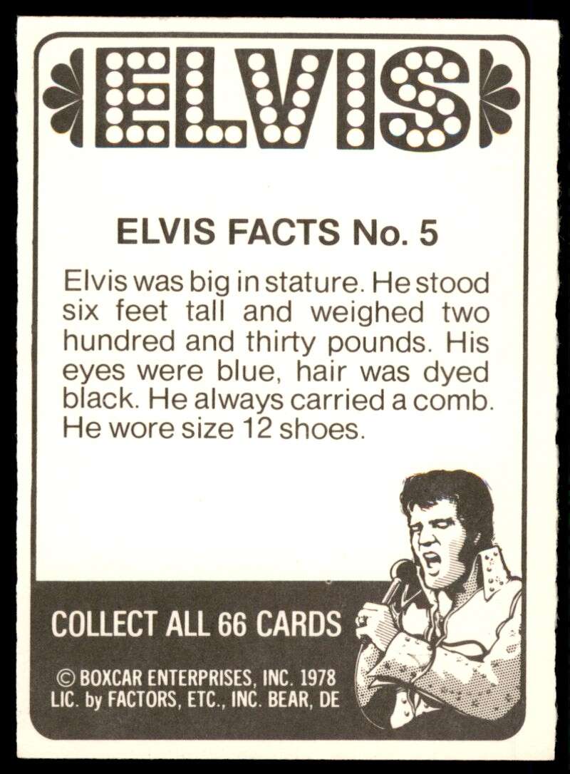 Elvis Presley Card 1978 Elvis #5 Image 2