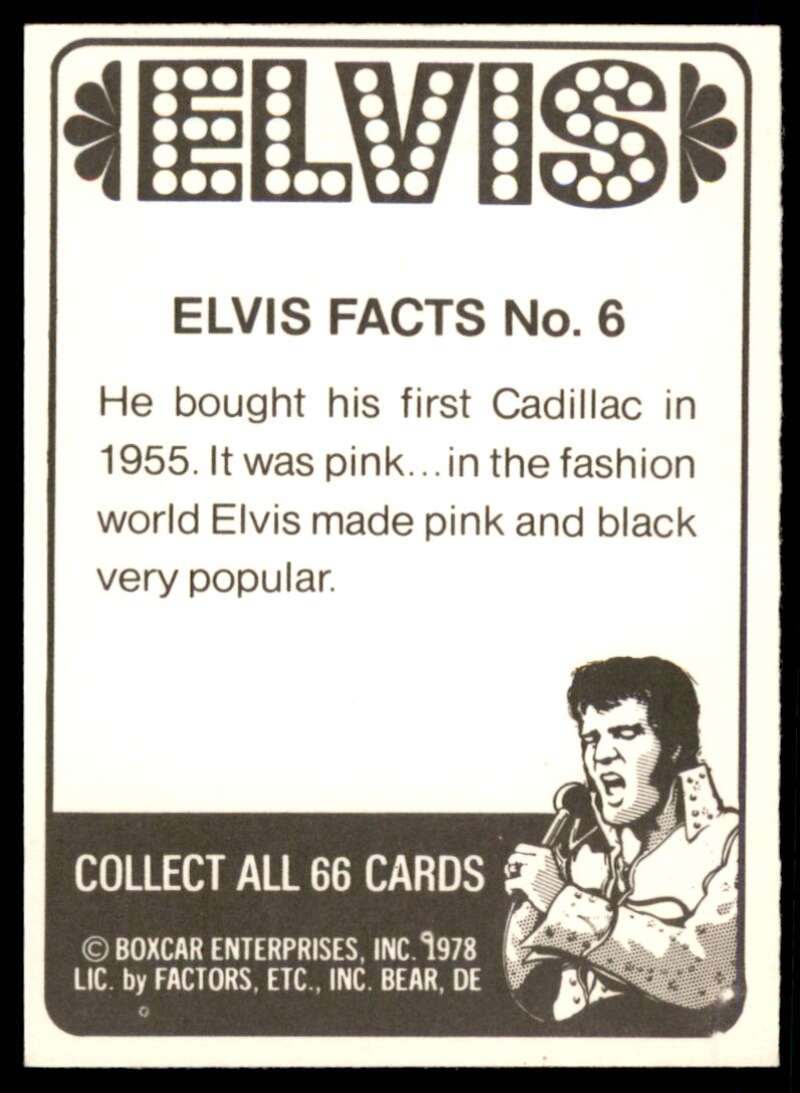 Elvis Presley Card 1978 Elvis #6 Image 2