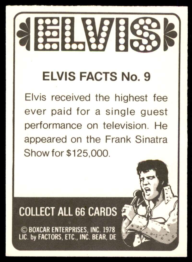 Elvis Presley Card 1978 Elvis #9 Image 2