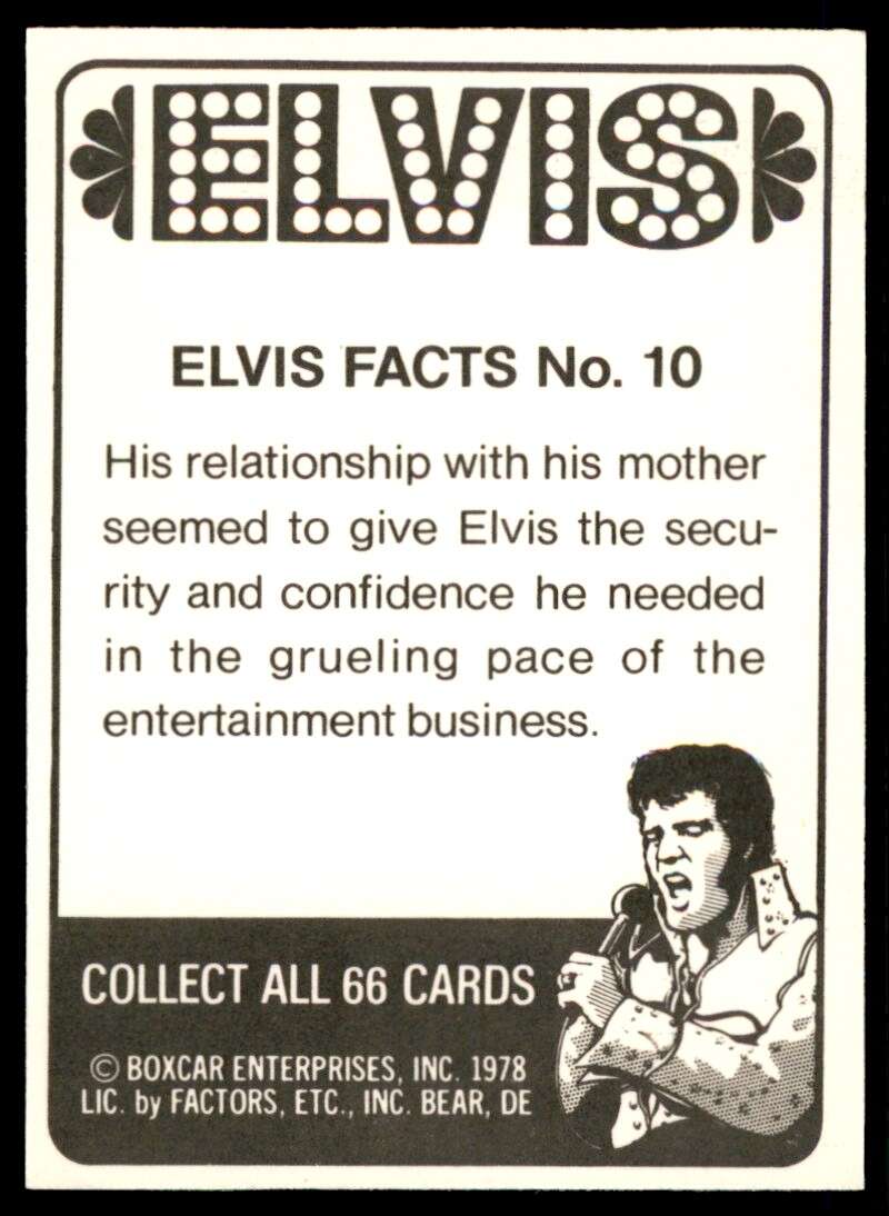 Elvis Presley Card 1978 Elvis #10 Image 2