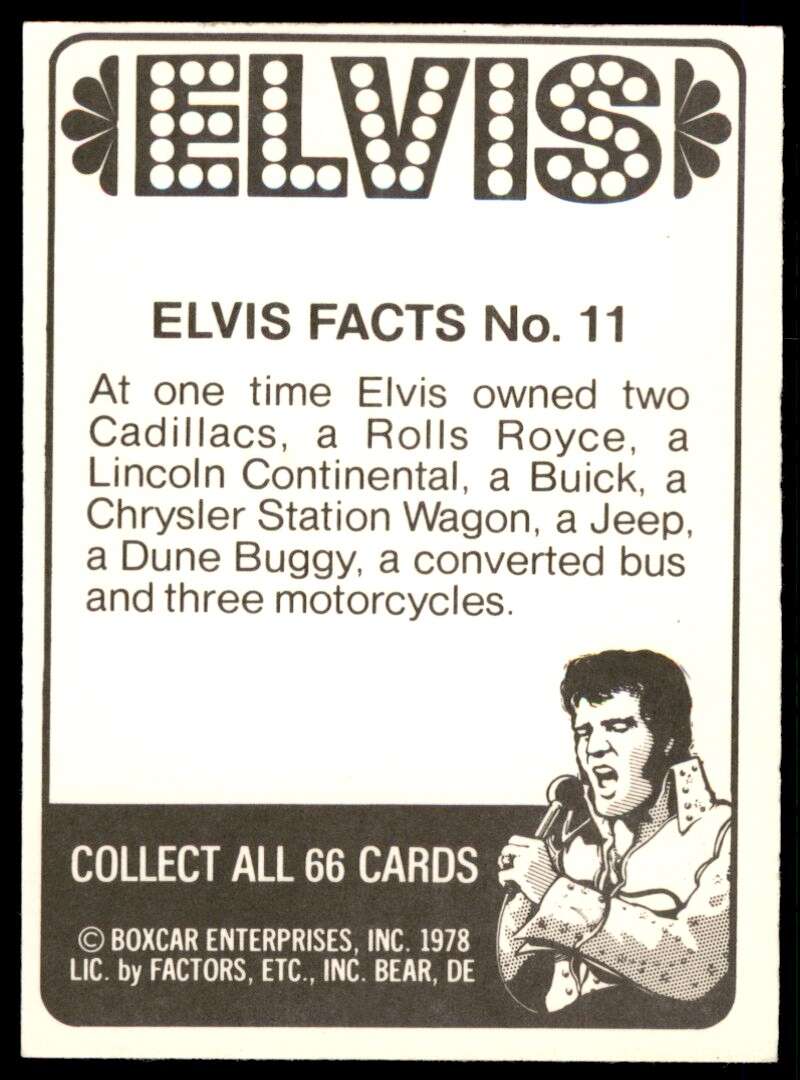 Elvis Presley Card 1978 Elvis #11 Image 2