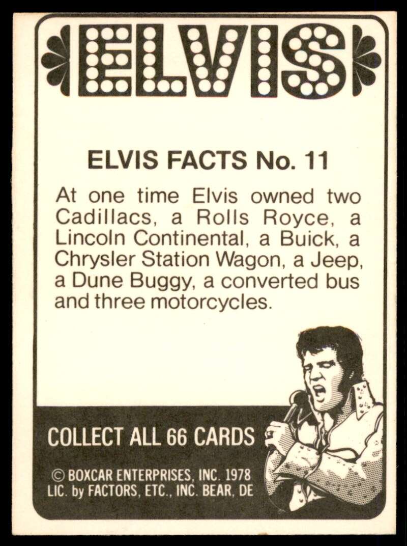 Elvis Presley Card 1978 Elvis #11 Image 2