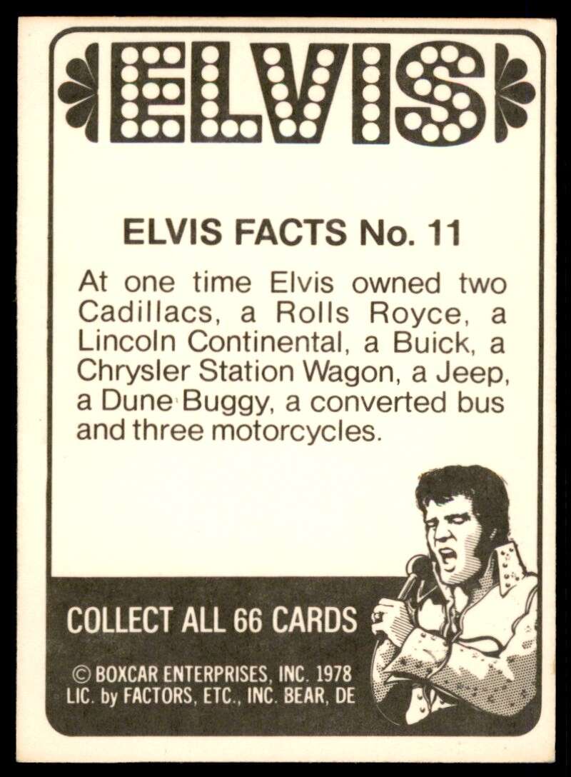 Elvis Presley Card 1978 Elvis #11 Image 2
