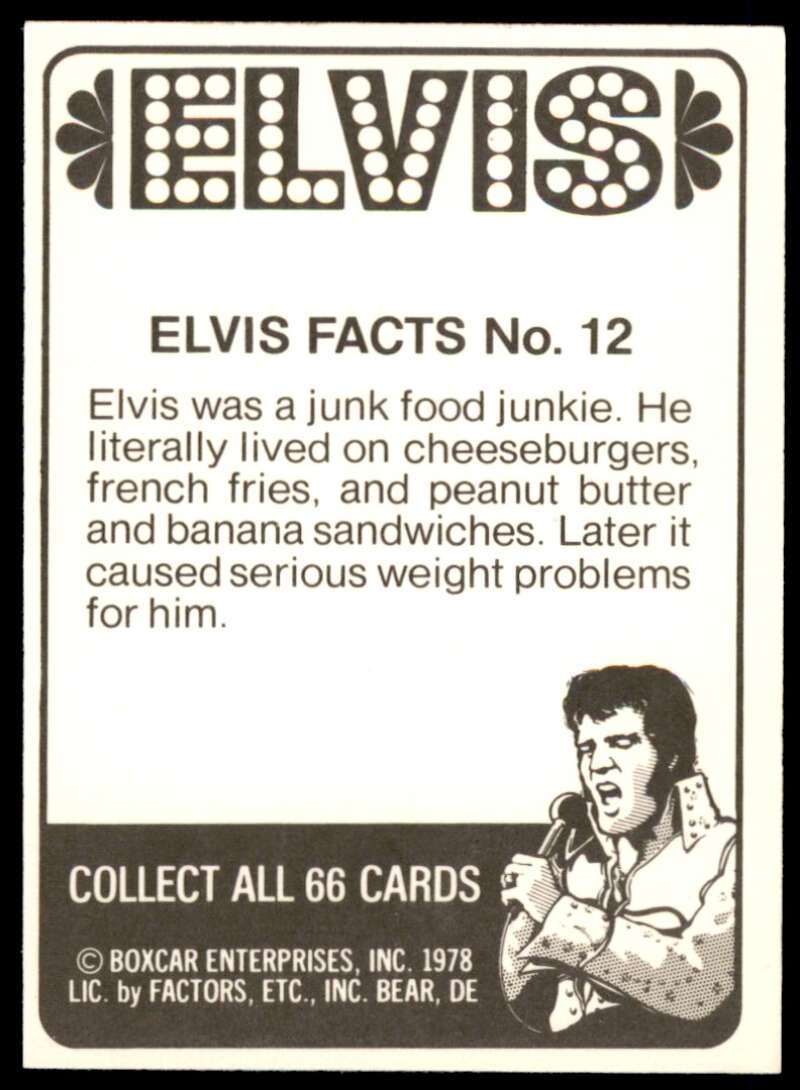 Elvis Presley Card 1978 Elvis #12 Image 2