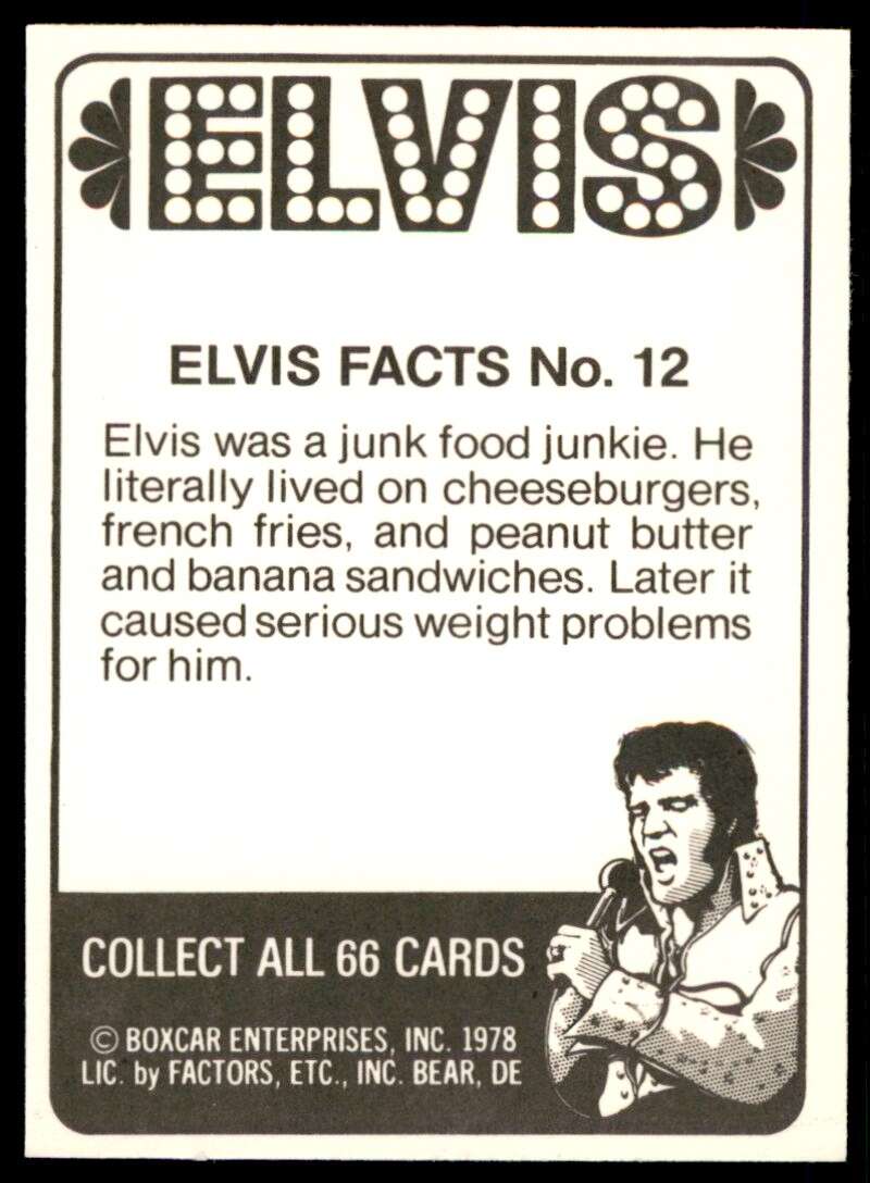 Elvis Presley Card 1978 Elvis #12 Image 2