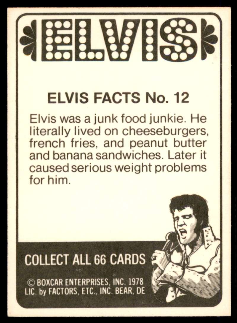 Elvis Presley Card 1978 Elvis #12 Image 2