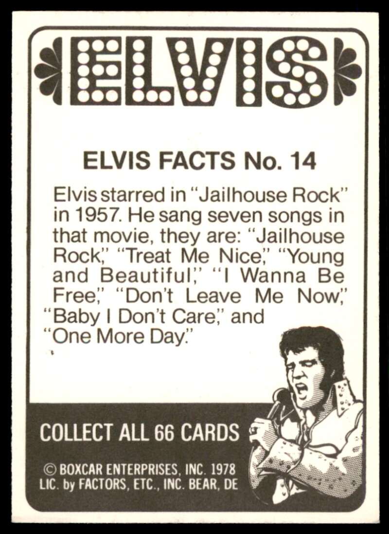 Elvis Presley Card 1978 Elvis #14 Image 2