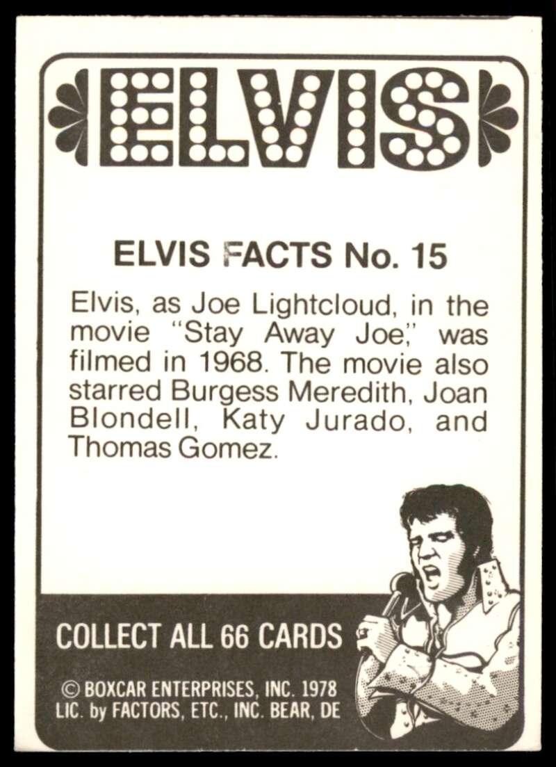 Elvis Presley Card 1978 Elvis #15 Image 2