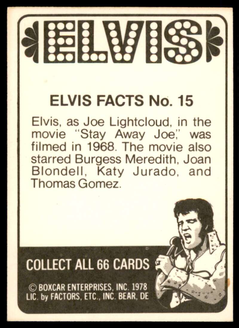 Elvis Presley Card 1978 Elvis #15 Image 2