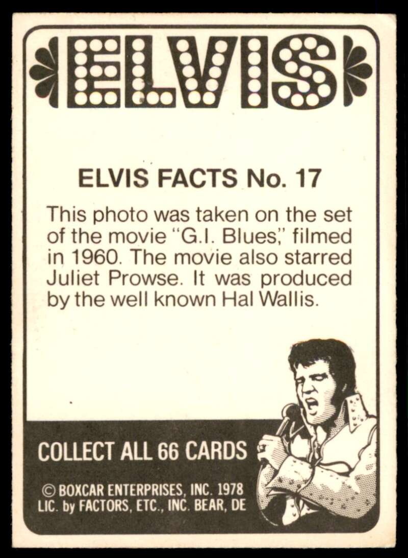 Elvis Presley Card 1978 Elvis #17 Image 2