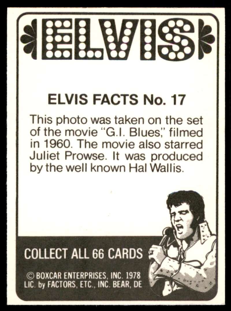Elvis Presley Card 1978 Elvis #17 Image 2