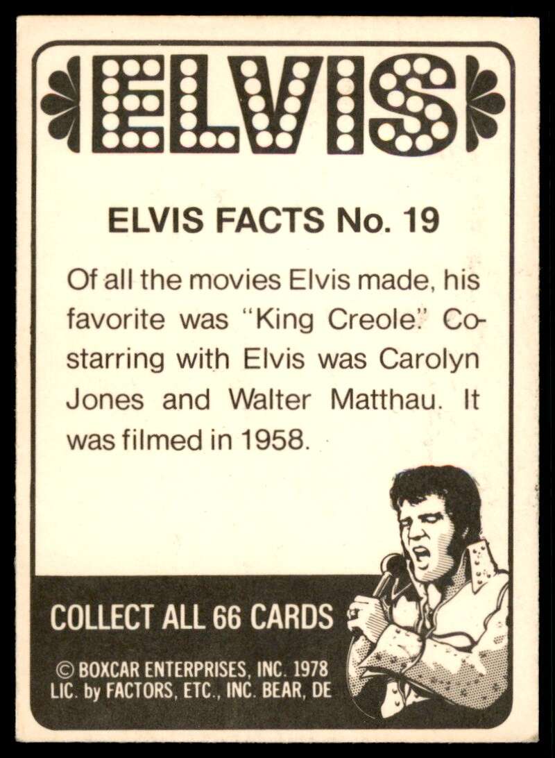 Elvis Presley Card 1978 Elvis #19 Image 2
