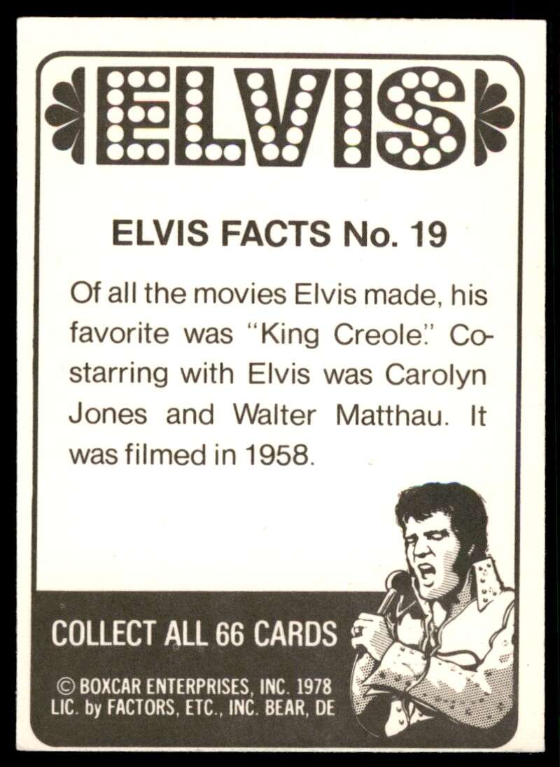 Elvis Presley Card 1978 Elvis #19 Image 2