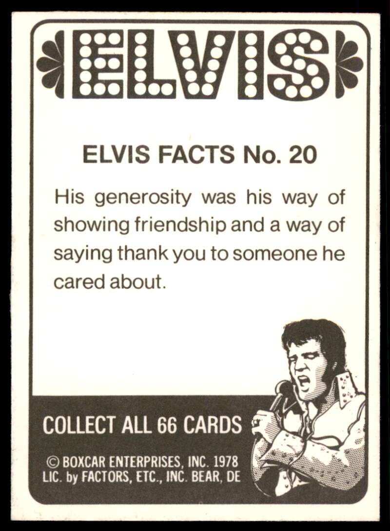 Elvis Presley Card 1978 Elvis #20 Image 2