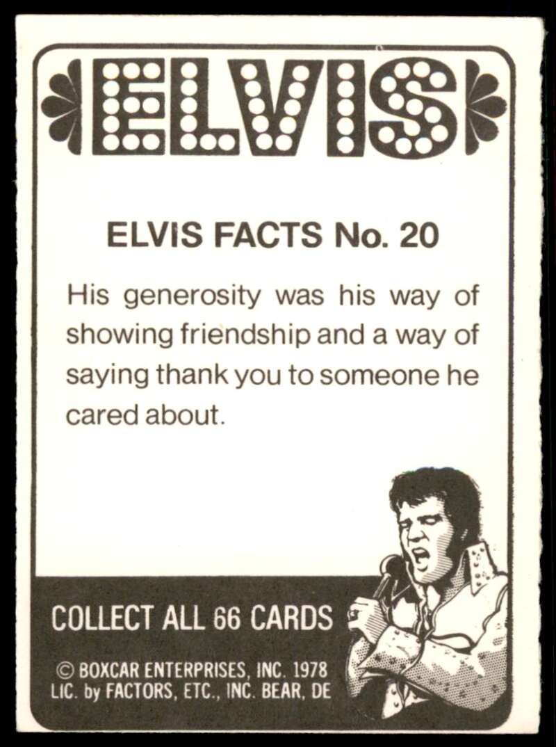 Elvis Presley Card 1978 Elvis #20 Image 2