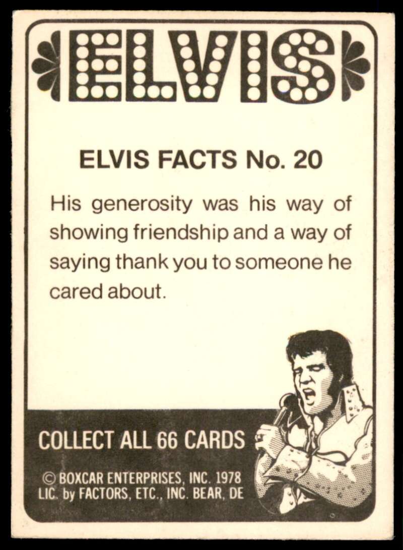 Elvis Presley Card 1978 Elvis #20 Image 2