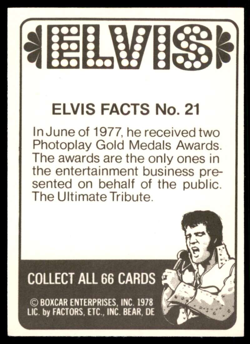 Elvis Presley Card 1978 Elvis #21 Image 2