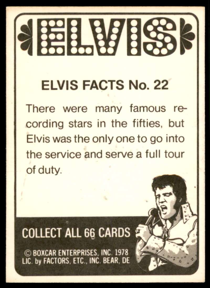 Elvis Presley Card 1978 Elvis #22 Image 2
