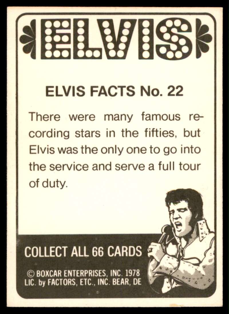 Elvis Presley Card 1978 Elvis #22 Image 2