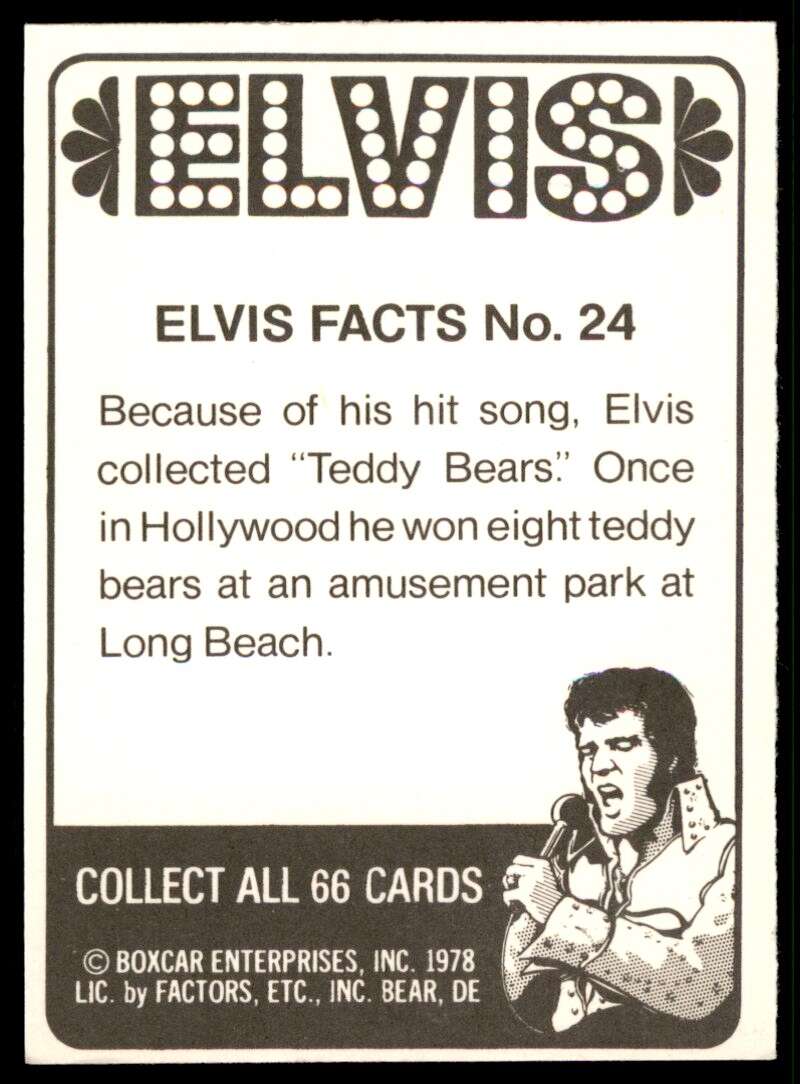 Elvis Presley Card 1978 Elvis #24 Image 2