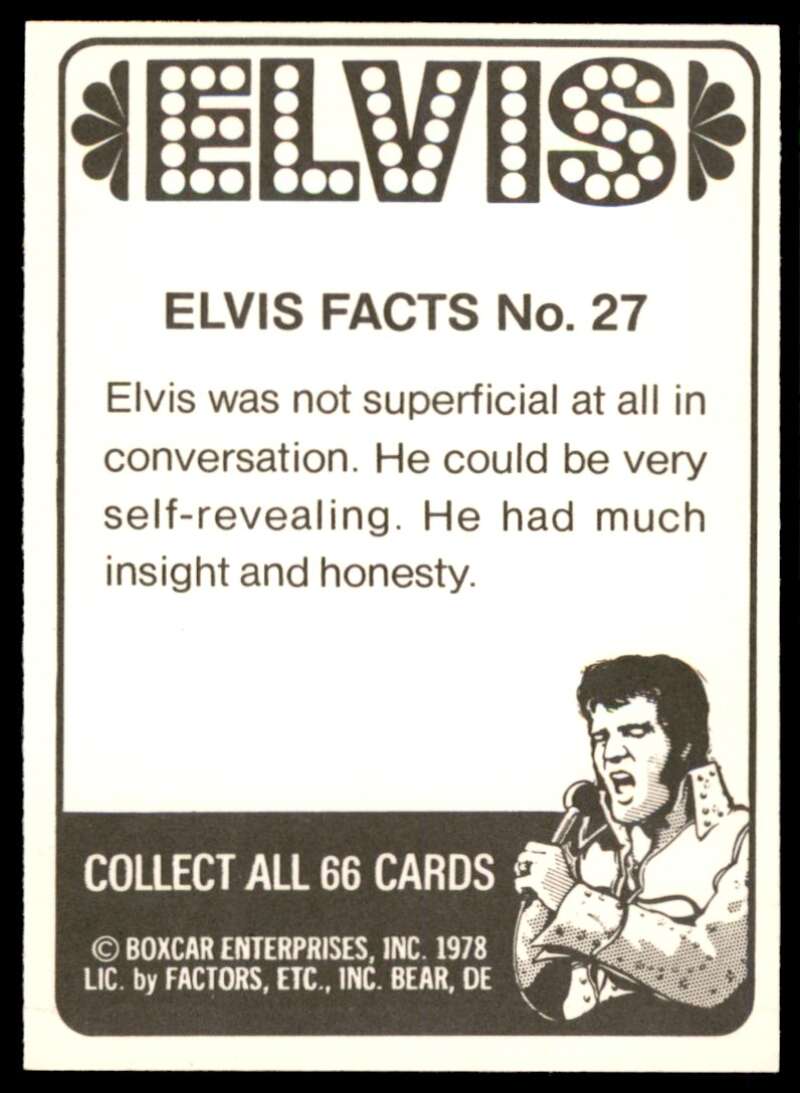 Elvis Presley Card 1978 Elvis #27 Image 2