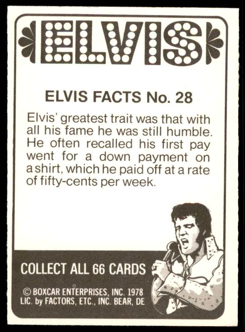 Elvis Presley Card 1978 Elvis #27 Image 2