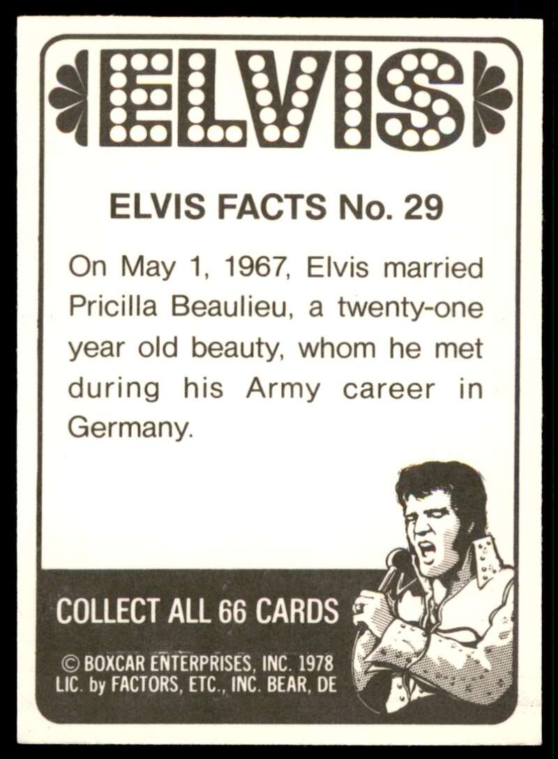 Elvis Presley Card 1978 Elvis #29 Image 2