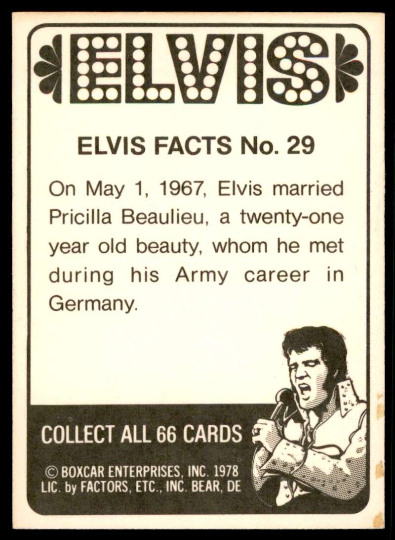 Elvis Presley Card 1978 Elvis #29 Image 2