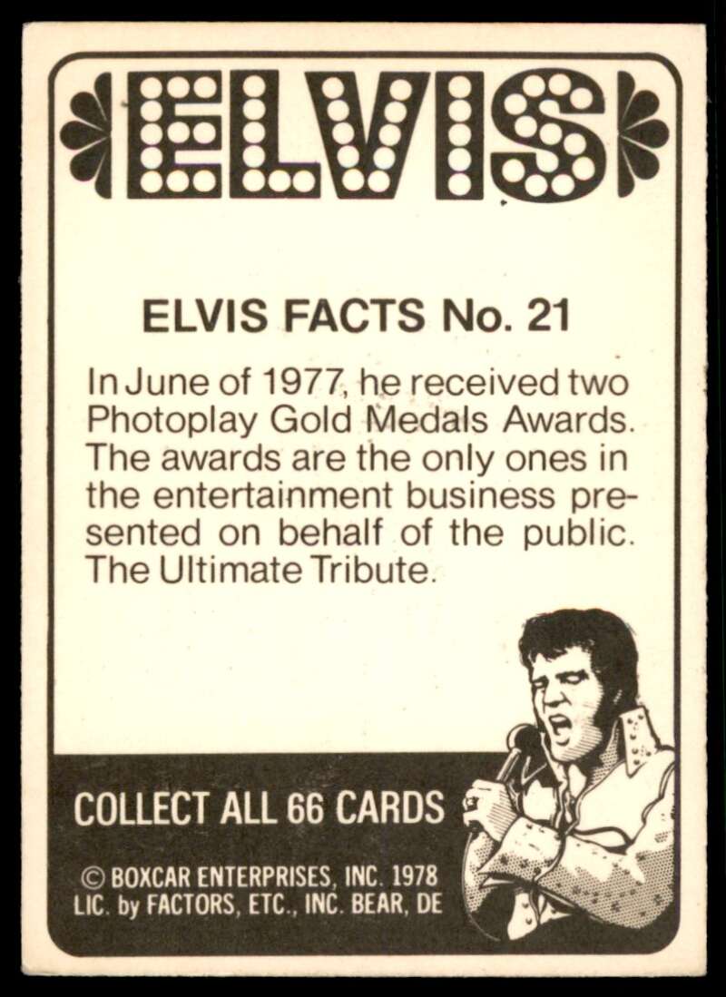 Elvis Presley Card 1978 Elvis #31 Image 2