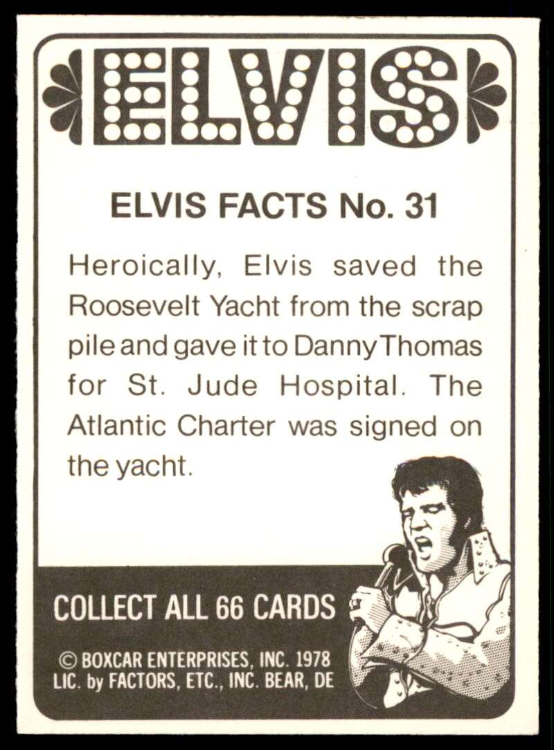 Elvis Presley Card 1978 Elvis #31 Image 2