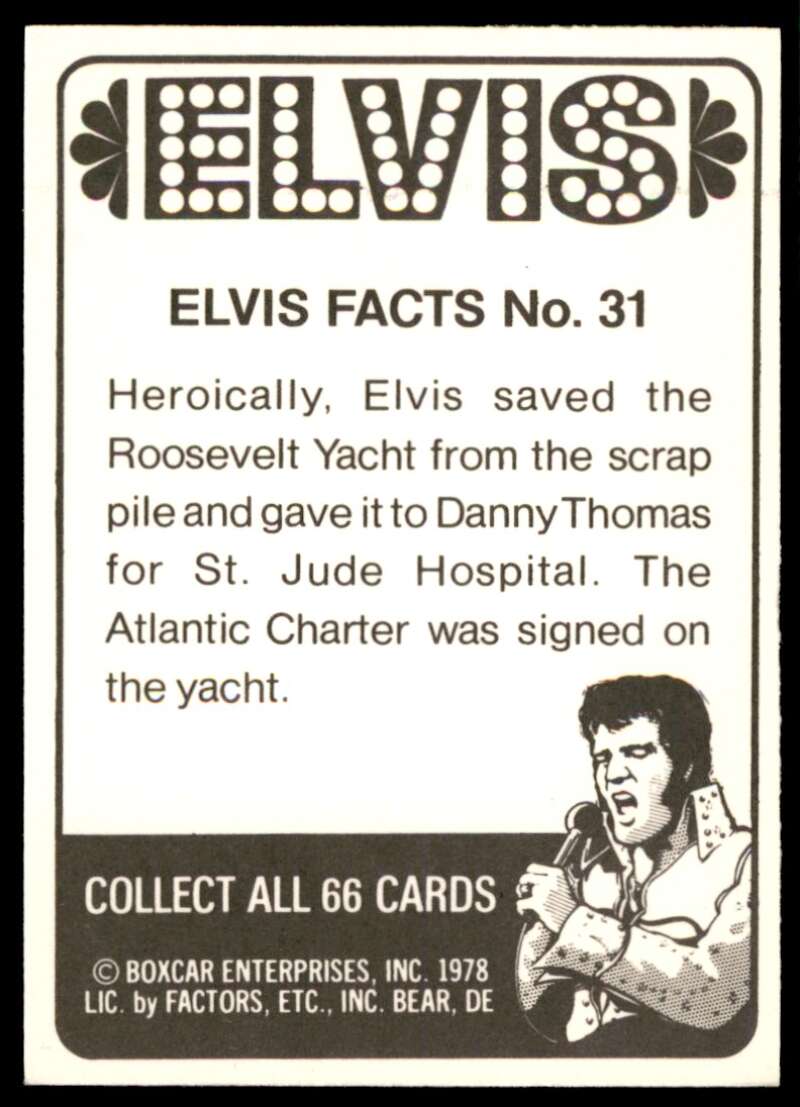 Elvis Presley Card 1978 Elvis #31 Image 2