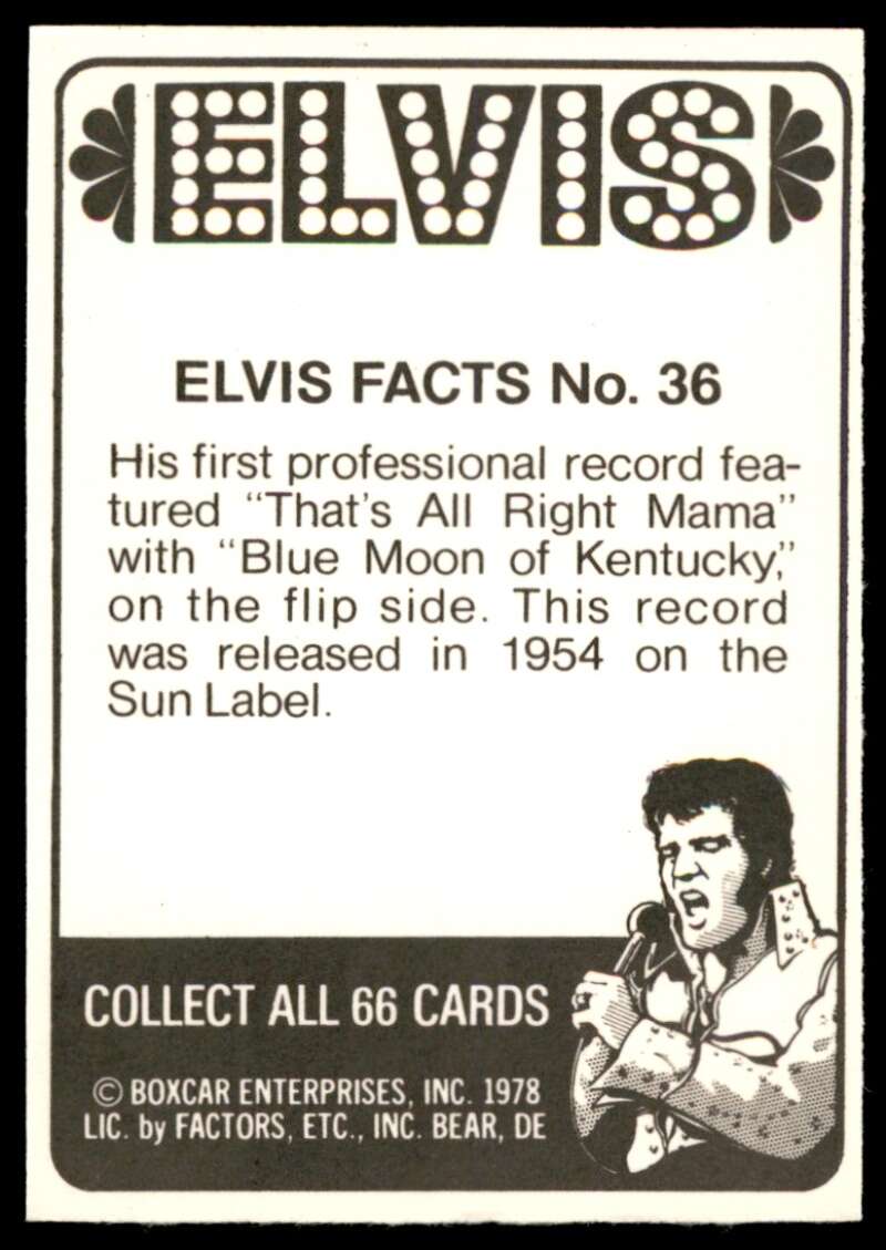 Elvis Presley Card 1978 Elvis #36 Image 2