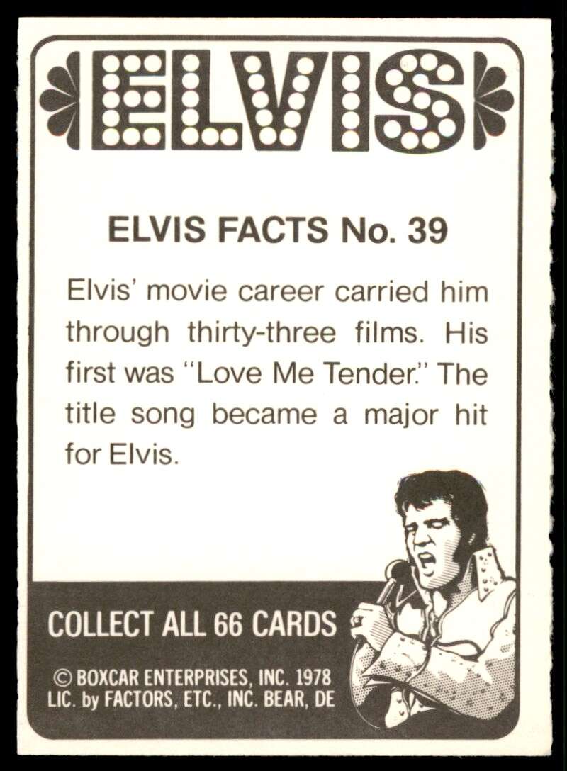 Elvis Presley Card 1978 Elvis #39 Image 2