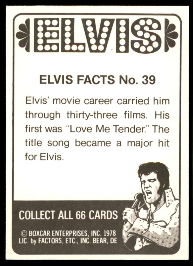 Elvis Presley Card 1978 Elvis #39 Image 2
