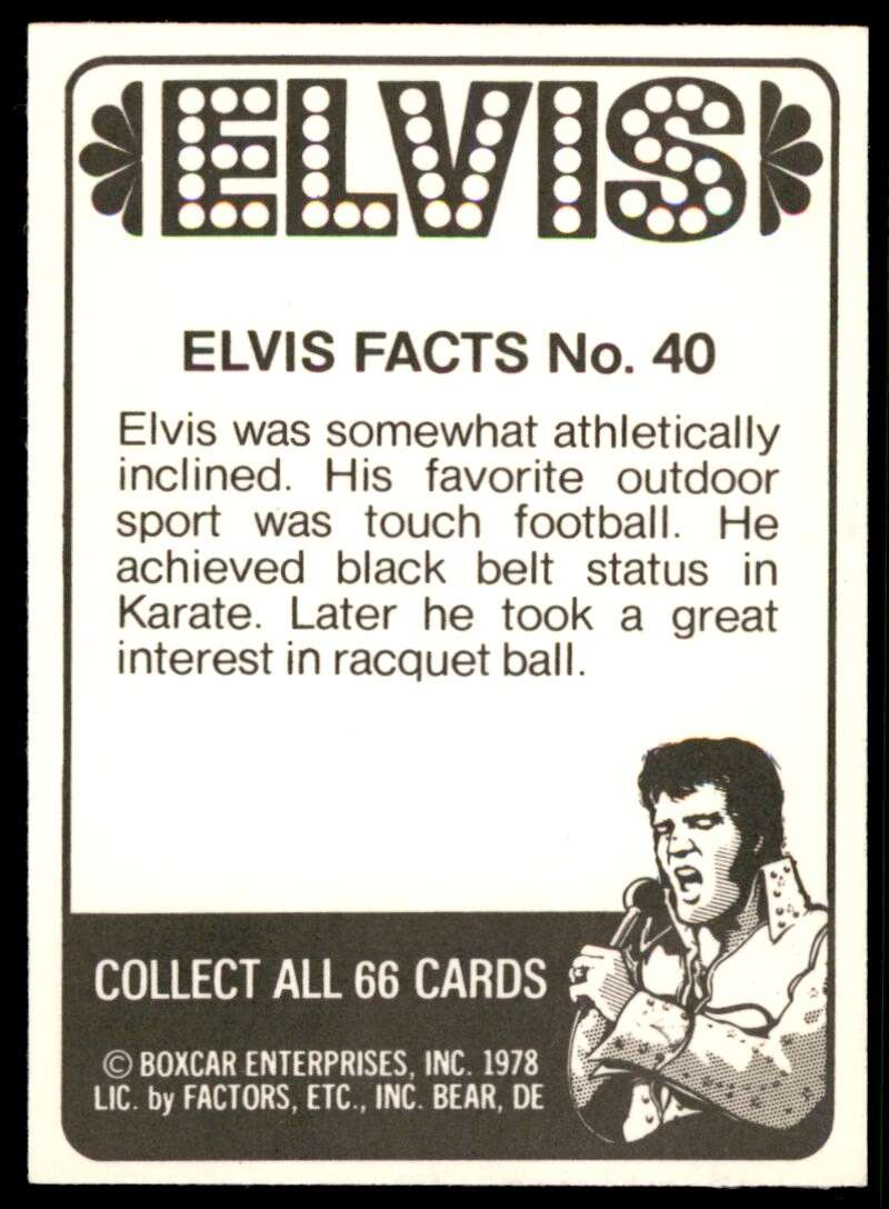 Elvis Presley Card 1978 Elvis #40 Image 2