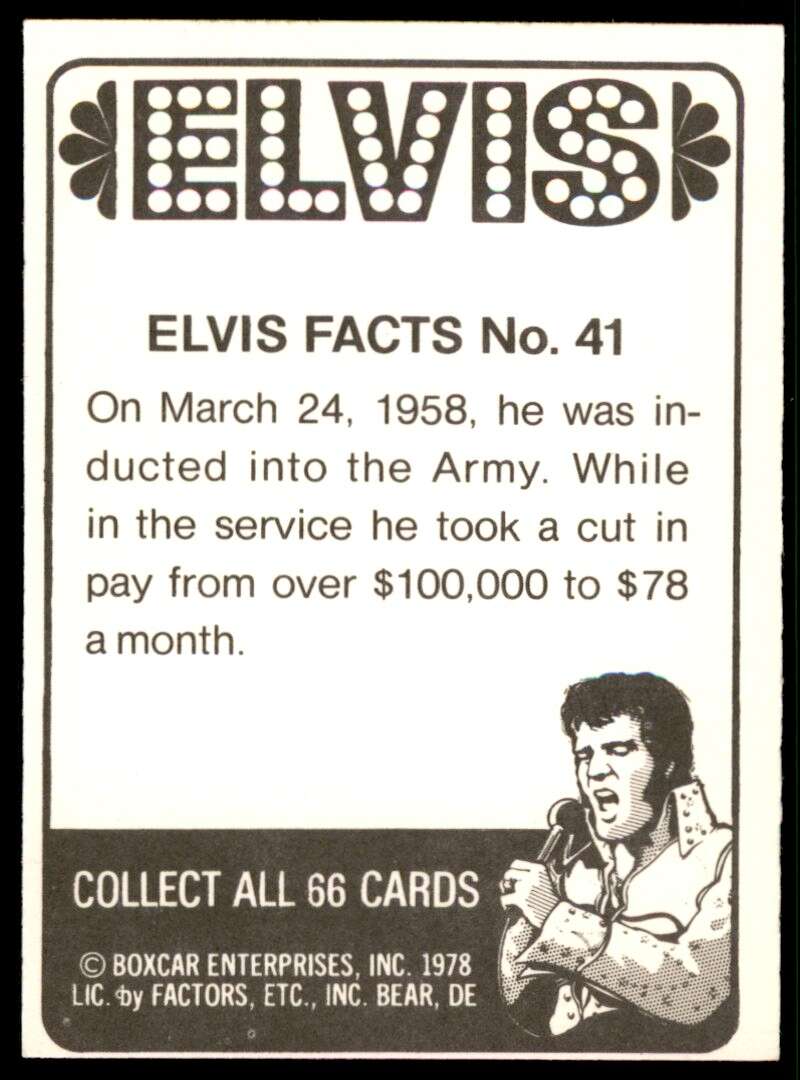 Elvis Presley Card 1978 Elvis #41 Image 2